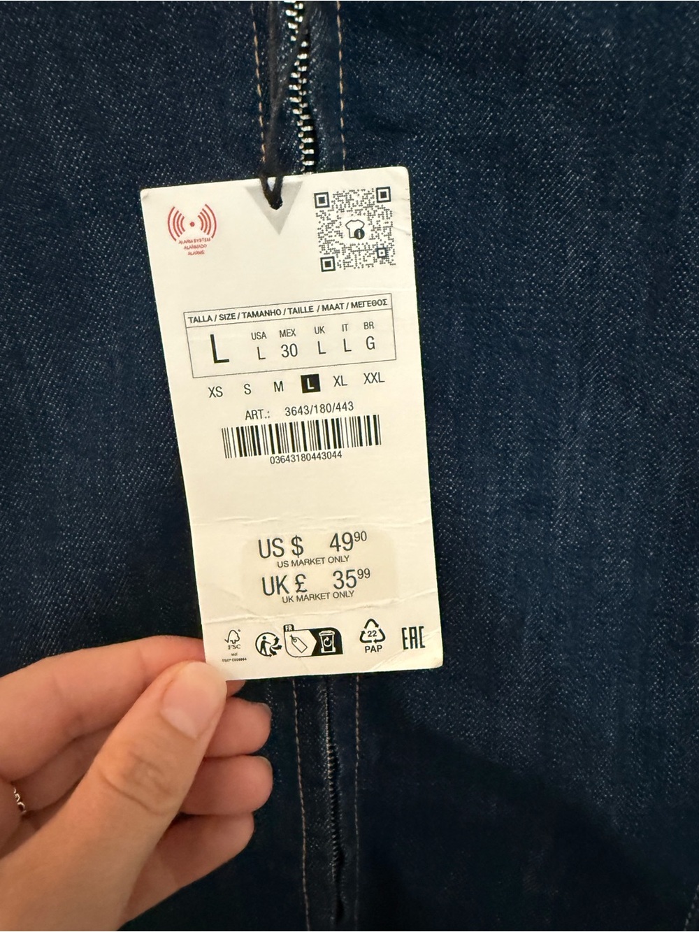 Zara Denim Zip-Up Dress - Picture 5 of 6